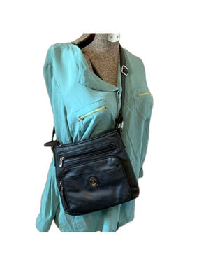 Rossetti black faux leather ceossbody shoulder purse